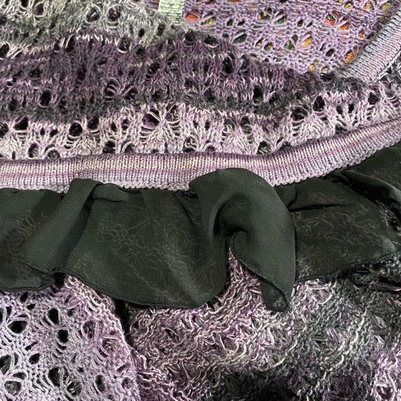 Boho KENSIE Cotton Crochet Fringed Pullover - Womens XL - Picture 4 of 9